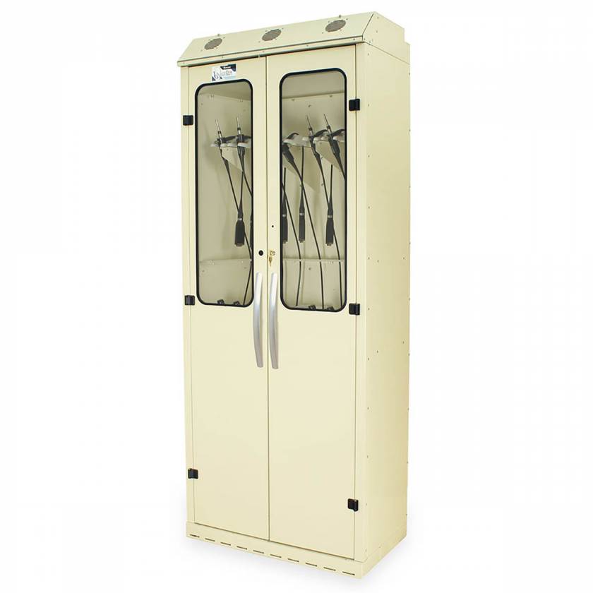 Harloff SC8036DRDP-14-CYSTSO Powder Coated Steel SureDry 14 Cystoscope Drying Cabinet - Key Locking Tempered Glass Doors (Cystoscopes NOT included)