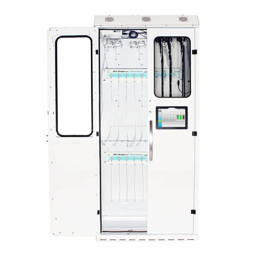 Harloff SC8044TD-T3316D Powder Coated Steel SureDry 16 Scope Tracking Cabinet with Dri-Scope Aid - Key Locking Tempered Glass Doors