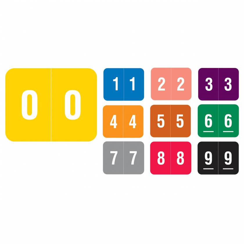 Smead DCCRN Match SENM Series Numeric Roll Color Code Labels - 1"H x 1 1/4"W
