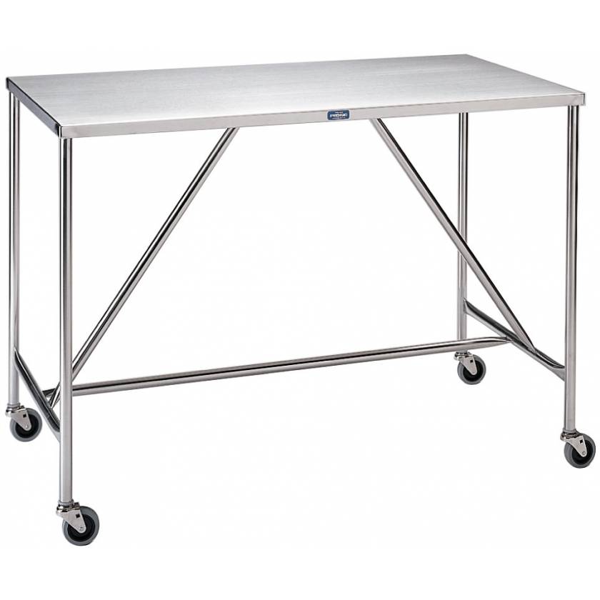 Pedigo Large-Sized Stainless Steel Instrument Table with H Brace