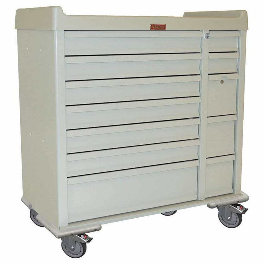 Harloff SL72MD Standard Line 72 Bin Multi-Dose Medication Cart with Key Locks