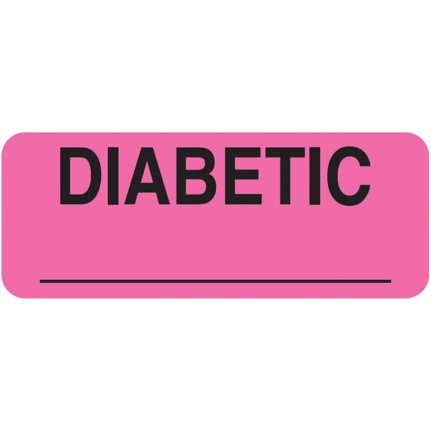 DIABETIC Label - Size 2 1/4"W x 7/8"H