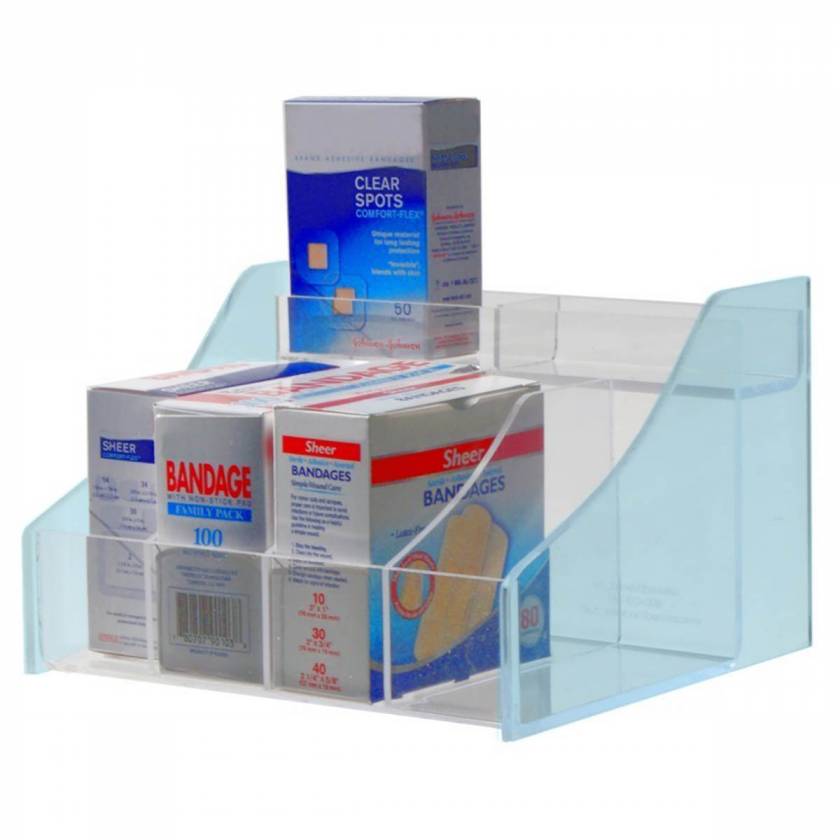 Clear and Blue Tinted Acrylic Bandage Organizer UM3116