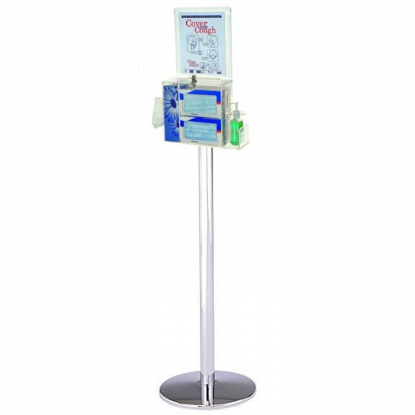 Locking Respiratory Hygiene Stand & Health Station 