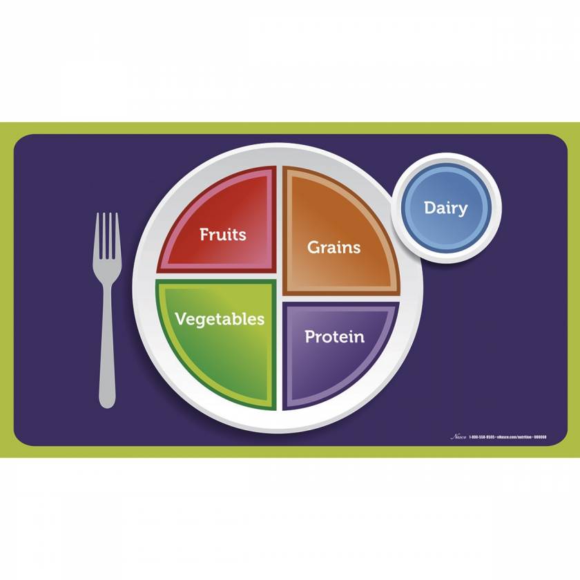 MyPlate Cling Place Mats - 19 x 11 - Set of 5