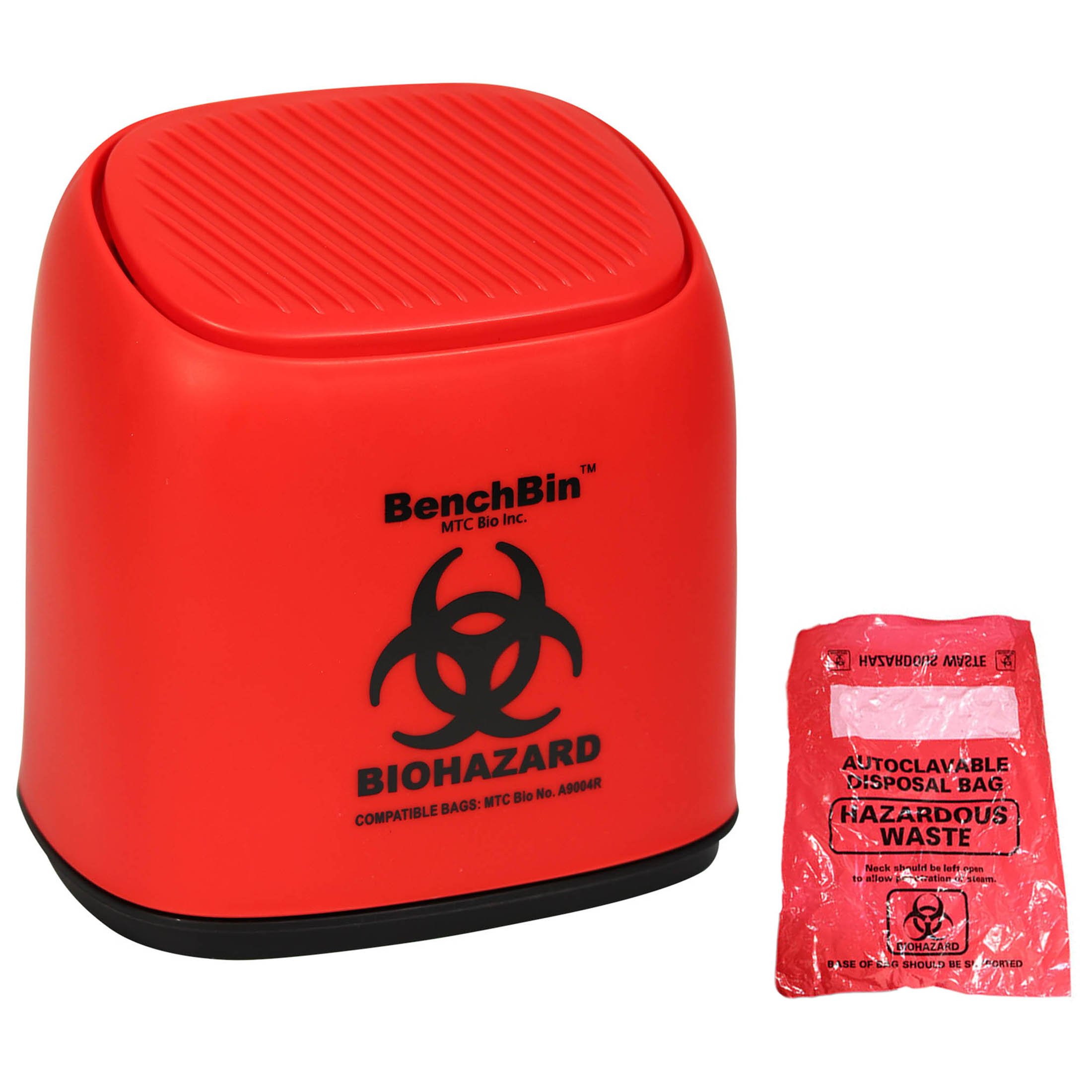 MTC Bio A8002B 23 Gallon Biohazard Bin with Foot Pedal & Lid