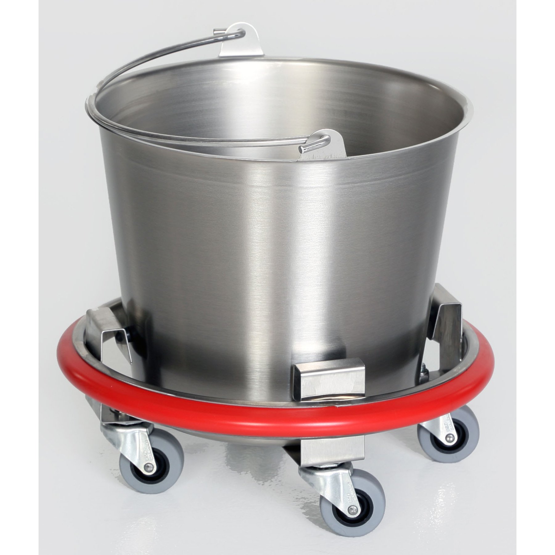  McKesson Kick Bucket with Wheels - Stainless Steel Bucket with  Bumper Frame, 13 qt, 1 Count : Health & Household