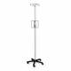 Blickman 0539A02304 Stainless Steel Washable IV Stand Model 7795SS-4 with 5-Leg Black Composite Base, Twist Lock, 4-Hook
