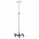 Blickman 0541370400 Stainless Steel IV Stand Model 1370SS-4 with 6-Leg Powder Coated Heavy-Duty Base, Tru-Loc, 4-Hook