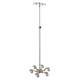 Blickman 05413710RH Stainless Steel IV Stand with 6-Leg Stainless Steel Base, Tru-Loc,  8 Rake-Hook