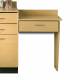 Clinton 076 Wall Mount Desk with 1 Leg and 1 Drawer - Maple