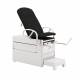 Image shown Black Satin Upholstered Top Versa Exam Table with Stirrups in Pelvic Tilt Position.  PLEASE NOTE: Patient Assist Handles and Drawer Warmer Switch are NOT included with this model.