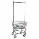 R&B Wire 100E58/ANTI Antimicrobial Standard Wire Laundry Cart - with Double Pole Rack