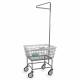 R&B Wire 100E91/ANTI Antimicrobial Standard Wire Laundry Cart - with Single Pole Rack