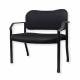 Blickman Model 1121WA Raven Black Polyester Fabric Bariatric Waiting Room Chair with Arms