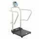 Health o Meter 1100 Series Bariatric Digital Platform Scale with Extra Wide Handrails - Tilted Right