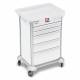 DETECTO 2020151 MobileCare Series Medical Cart - White, Five 23" Wide Drawers with Electronic Individual Drawer Lock & Sensor, 3 Handrails