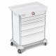 DETECTO 2020651 MobileCare Series Medical Cart - White, Five 29" Wide Drawers with Electronic Individual Drawer Lock & Sensor, 3 Handrails