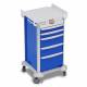 DETECTO 2022200 MobileCare Series Medical Cart - Blue, Five 16.5" Wide Drawers with Electronic Individual Drawer Lock & Sensor, 2 Handrails