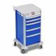 DETECTO 2022201 MobileCare Series Medical Cart - Blue, Five 16.5" Wide Drawers with Electronic Individual Drawer Lock & Sensor, 1 Handrail