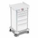 DETECTO 2022422 MobileCare Series Medical Cart - White, Five 16.5" Wide Drawers with Electronic Individual Drawer Lock & Sensor, 2 Handrails