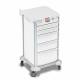 DETECTO 2022426 MobileCare Series Medical Cart - White, Five 16.5" Wide Drawers with Electronic Individual Drawer Lock & Sensor, 125 kHz RFID, 1 Handrail