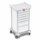 DETECTO 2022436 MobileCare Series Medical Cart - White, Six 16.5" Wide Drawers with Electronic Individual Drawer Lock & Sensor, 125 kHz RFID, 2 Handrails