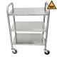 Blickman 2497536000 MR Conditional Medium Duty Utility Cart Model 7536SS-MR - Three Shelves, End Rails