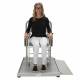 2500C Series Health o Meter Digital Wheelchair Ramp Scale with Fold Away Seat - With Patient Sitting