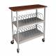 OmniMed 265002-LG Artisan Vertical Open Chart Rack - 20 Capacity, Cherry Top, Light Grey Frame