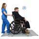 Health o Meter 2700 Series Digital Wheelchair Dual Ramp Scale with Extra Large Platform and Remote Display - Patient Being Pushed in a Wheelchair