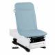 Model 3002-500-305BS FusionONE ProGlide Power Hi-Lo Manual Backrest Exam Table with Contoured Top, WheelBase System, Foot Control & Stirrups - Blue Skies