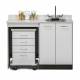 Clinton 48048L Classic Laminate 48" Wide Cart-Mate Cabinet with Left Side 4-Drawer Cart in Gray Finish.  NOTE: Supplies and Optional Sink Model 022 are NOT included.