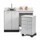 Clinton 48048R Classic Laminate 48" Wide Cart-Mate Cabinet with Right Side 4-Drawer Cart in Gray Finish.  NOTE: Supplies and Optional Sink Model 022 are NOT included.