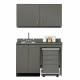 Clinton 48048R Classic Laminate 48" Wide Cart-Mate Cabinet with Right Side 4-Drawer Cart in Slate Gray Finish. NOTE: Supplies, Optional Sink Model 022 and 48" Wide Wall Cabinet Model 8248 are NOT included.