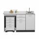 Clinton 48060L Classic Laminate 60" Wide Cart-Mate Cabinet with Left Side 4-Drawer Cart in Gray Finish. NOTE: Supplies and Optional Sink Model 022 are NOT included.