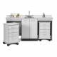 Clinton 48072D Classic Laminate 72" Wide Cart-Mate Cabinet with Dual 4-Drawer Carts in Gray Finish (Left Cart-Out). NOTE: Supplies and Optional Sink Model 022 are NOT included.