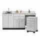 Clinton 48072R Classic Laminate 72" Wide Cart-Mate Cabinet with Right Side 4-Drawer Cart in Gray Finish (Cart-Out). NOTE: Supplies and Optional Sink Model 022 are NOT included.