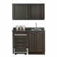 Clinton 58048L Fashion Finish 48" Wide Cart-Mate Cabinet with Left Side 4-Drawer Cart in Twilight Finish and Black Alicante Countertop. NOTE: Supplies, Optional Sink Model 022 and 48" Wide Wall Cabinet Model 8348 are NOT included.