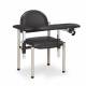 Clinton Model 6050-U SC Series Padded Blood Drawing Chair with Padded Arms - Black Upholstery