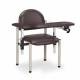 Clinton Model 6050-U SC Series Padded Blood Drawing Chair with Padded Arms - Gunmetal Upholstery