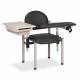 Clinton Model 6059-U SC Series Padded Blood Drawing Chair with Padded Flip Arm and Drawer - Black Upholstery