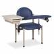 Clinton Model 6059-U SC Series Padded Blood Drawing Chair with Padded Flip Arm and Drawer - Royal Blue Upholstery