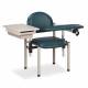 Clinton Model 6059-U SC Series Padded Blood Drawing Chair with Padded Flip Arm and Drawer - Slate Blue Upholstery