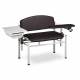 Clinton Model 6069-U SC Series Extra-Wide Padded Blood Drawing Chair with Padded Flip Arm and Drawer - Black Upholstery