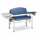 Clinton Model 6069-U SC Series Extra-Wide Padded Blood Drawing Chair with Padded Flip Arm and Drawer - Royal Blue Upholstery