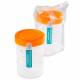 Globe Scientific 6529 Sterile 120mL (4oz) Tite-Rite Container with Attached Orange Screw Cap and Tab Seal ID Label - Individually Wrapped (Case of 100)