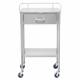 Blickman Model 7850SS Stainless Steel Anesthesia Utility Table with Guard Rail and One Drawer