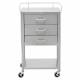 Blickman Model 7857SS Stainless Steel Anesthesia Utility Table with Guard Rail and Three Drawers