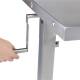 Manual height adjustment mechanism: removable hand crank that can be positioned on either end of the table depending on procedure workflow,